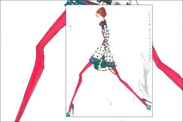 Pre-fall 2016 Gucci fashion illustration by Michael Ward. Ponyboy magazine.