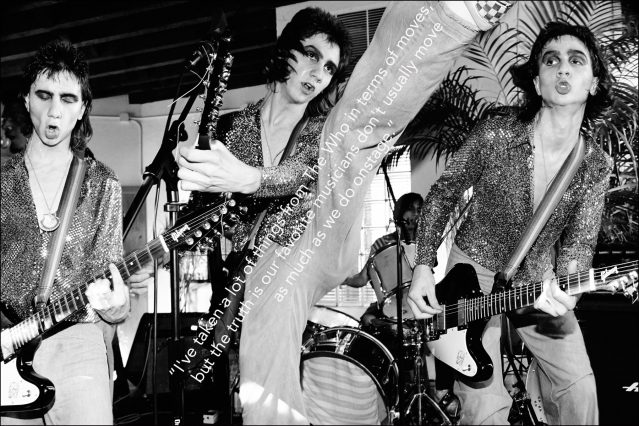Guitarist Brian D'Addario, from New York City band The Lemon Twigs, onstage. Photographed by Alexander Thompson for Ponyboy magazine.