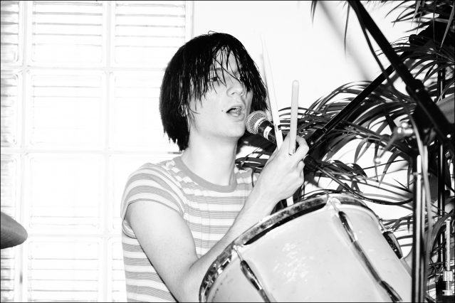 Michael D'Addario on drums, from New York City band The Lemon Twigs. Photographed by Alexander Thompson for Ponyboy magazine.