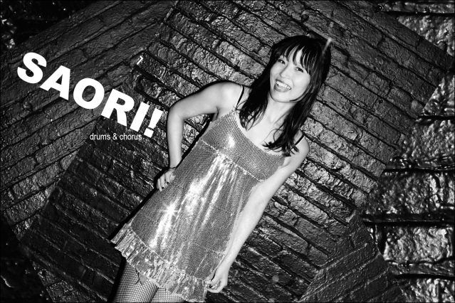 Saori! Drums & chorus, Stompin Riffraffs. Photographed by Alexander Thompson for Ponyboy magazine.