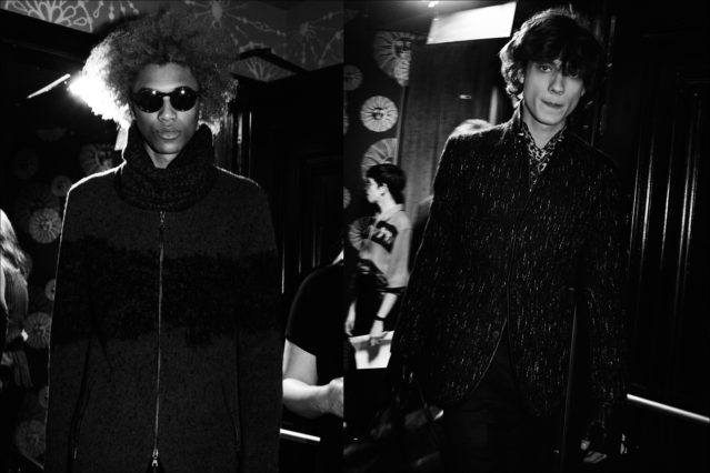 Male models Michael Lockley & Serge Rigvava snapped backstage in John Varvatos F/W17 menswear. Photography by Alexander Thompson for Ponyboy magazine.