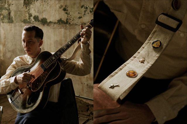 The great Pokey LaFarge photographed by Noah Sahady for his clothing collaboration with Knickerbocker Mfg. Co. Ponyboy magazine New York.