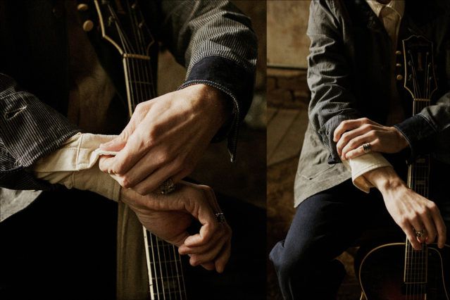 Detail shots of Pokey LaFarge clothing for Knickerbocker Mfg Co. Photographs by Noah Sahady. Ponyboy magazine.