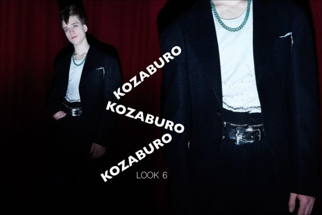 A male model photographed at the Kozaburo Fall 2017 collection for Ponyboy magazine NY by Alexander Thompson.