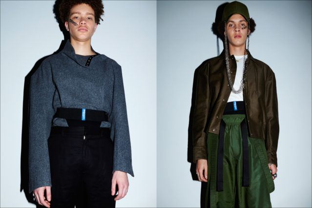 Male models photographed backstage before the Fall/Winter 2017 menswear presentation by Private Policy. Photography by Alexander Thompson for Ponyboy magazine.