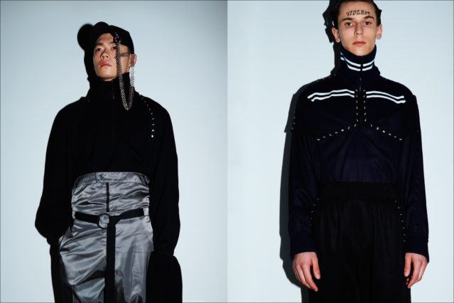 Models photographed backstage before the Fall/Winter 2017 menswear presentation by Private Policy. Photography by Alexander Thompson for Ponyboy magazine.