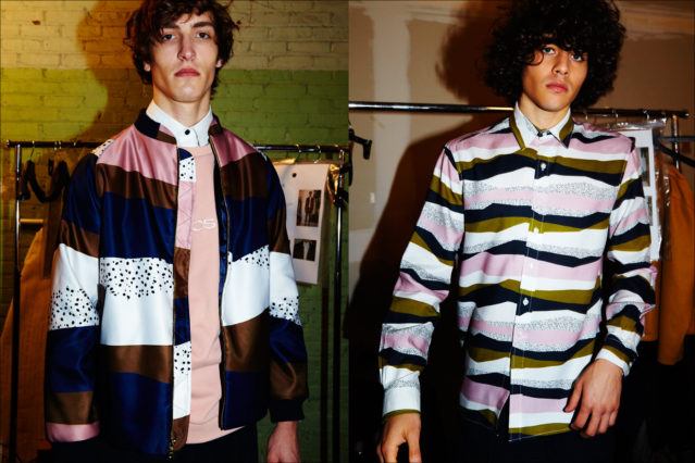 Tim Dibble photographed backstage for Carlos Campos Fall/Winter 2017 menswear collection. Photographed by Alexander Thompson for Ponyboy magazine.