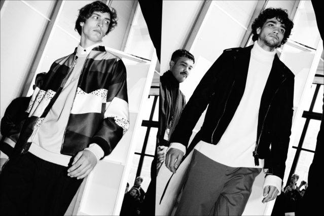 Models Tim Dibble & Miles Frank exit the Carlos Campos Fall/Winter 2017 runway. Photography by Alexander Thompson for Ponyboy magazine.