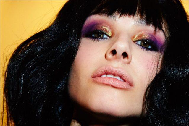 Model Alla Goncharova wearing MAC makeup, keyed by Romero Jennings, backstage at the Georgine Fall/Winter 2017 show. Photography by Alexander Thompson for Ponyboy magazine.