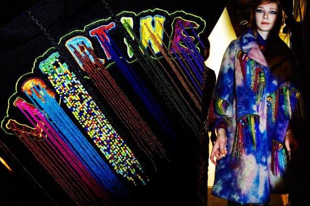 A tie-dyed mink at Libertine Fall/Winter 2017 collection. Photography by Alexander Thompson for Ponyboy magazine.