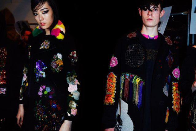 Model Chen Siqi photographed backstage at Libertine F/W17 show. Photography by Alexander Thompson for Ponyboy magazine,