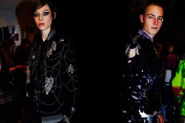 Model Jonas Kloch snapped backsage at Libertine Fall/Winter 2017 collection by Alexander Thompson for Ponyboy magazine.