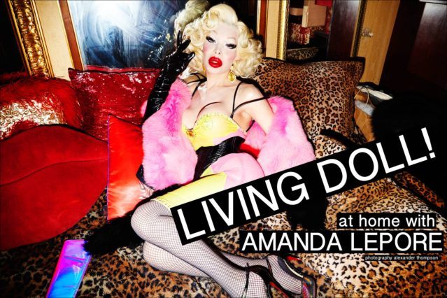 Living Doll! Model Amanda Lepore photographed at her home in New York City. Photographed by Alexander Thompson for Ponyboy magazine.