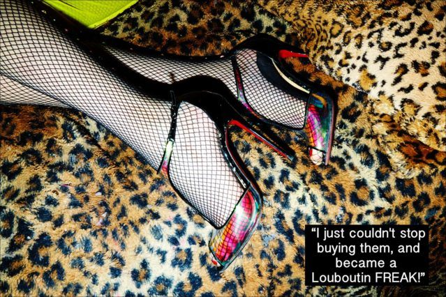 Christian Louboutin heels worn by Amanda Lepore. Photographed by Alexander Thompson for Ponyboy magazine.