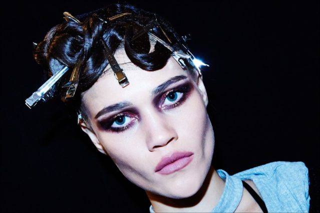 Model Phillipa Steele snapped backstage in hair & makeup at The Blonds Fall 2017 womenswear show. Photography by Alexander Thompson for Ponyboy magazine.