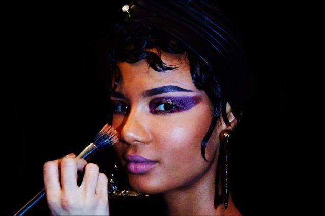 Model Ariela Soares in makeup, backstage at The Blonds Fall 2017 womenswear show. Photography by Alexander Thompson for Ponyboy magazine.