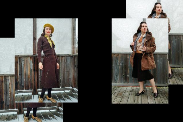 Ms. Moira Roe photographed in vintage outerwear. Ponyboy magazine.