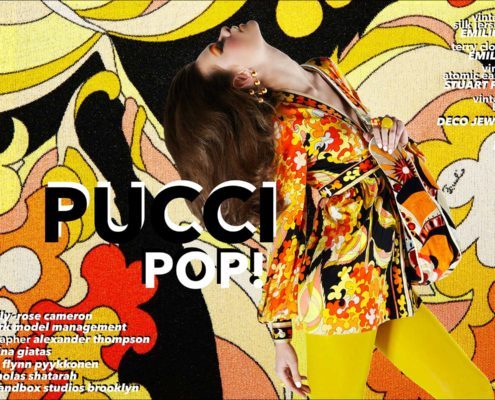 Pucci Pop! Vintage Emilio Pucci editorial starring model Lily-Rose Cameron from New York Model Management. Styling by Xina Giatas, photographed by Alexander Thompson for Ponyboy magazine.