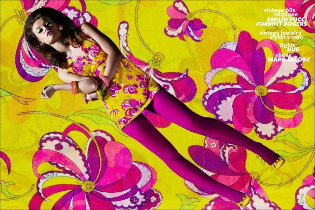 Model Lily-Rose Cameron wears a vintage 1960s slip dress by Emilio Pucci Formfit Rogers. Styled by Xina Giatas, with photography by Alexander Thompson for Ponyboy magazine.