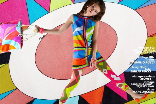 New York Model Management talent Lily-Rose Cameron photographed in vintage Emilio Pucci for Ponyboy magazine. Styled by Xina Giatas, and photographed by Alexander Thompson.