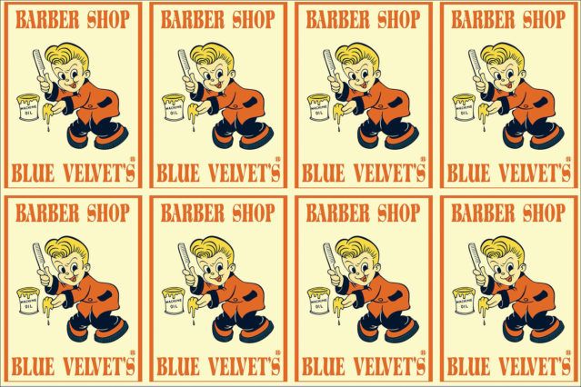 Blue Velvet 's 1950s style barber shop visuals. Ponyboy magazine.