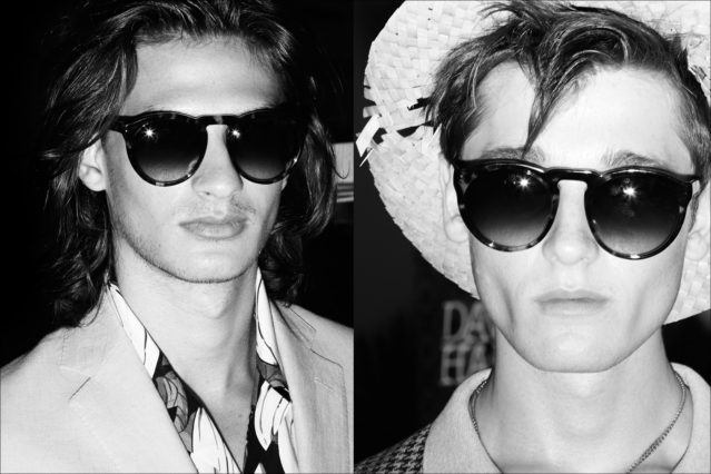 Male models in sunglasses, backstage at the David Hart Spring 2018 menswear show. Photography by Alexander Thompson for Ponyboy magazine.