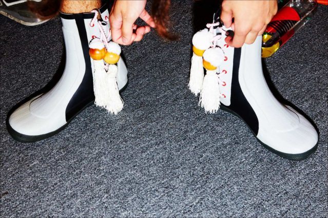 Boots snapped backstage at the N-p-Elliott menswear show for Spring/Summer 2018. Photography by Alexander Thompson for Ponyboy magazine.