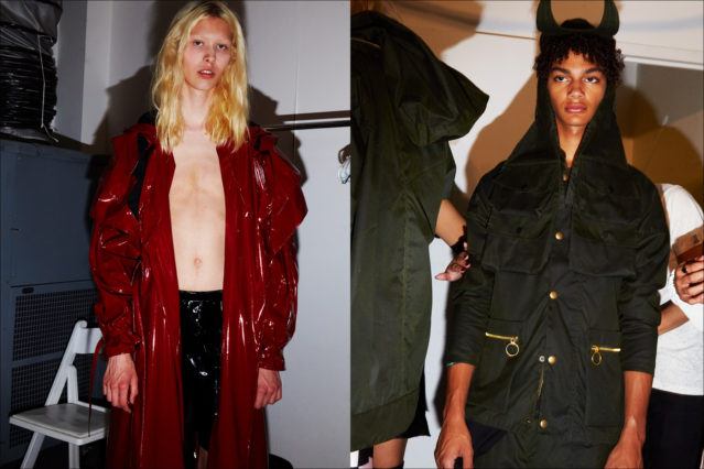 Male model Olof Källström snapped backstage at N-p-Elliott menswear show for Spring/Summer 2018. Photography by Alexander Thompson for Ponyboy magazine.