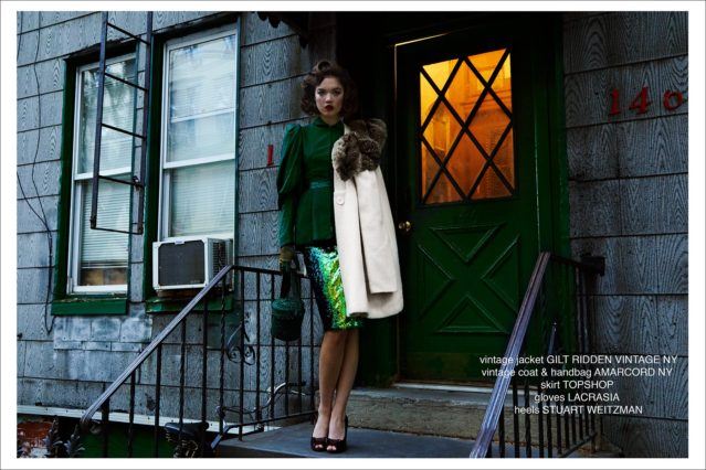 Wilhelmina model Demi Jonk photographed by Alexander Thompson for Ponyboy magazine vintage womenswear editorial.