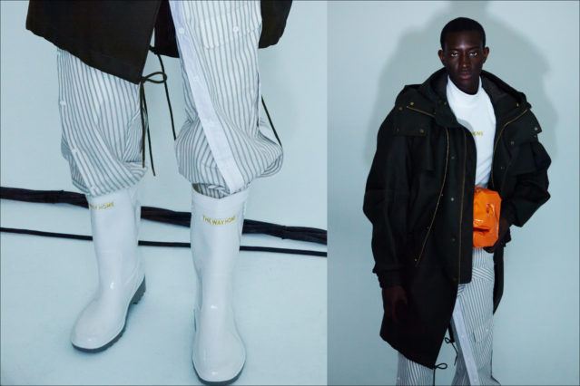 Model Oumar Diouf wears the latest from designer Feng Chen Wang, Fall 2018. Photography by Alexander Thompson for Ponyboy magazine.