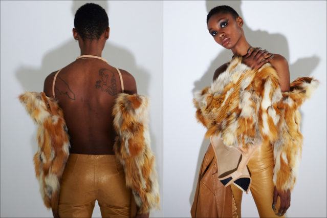 Model Taylor Wells backstage at Luar Fall 2018. Photography by Alexander Thompson for Ponyboy magazine.