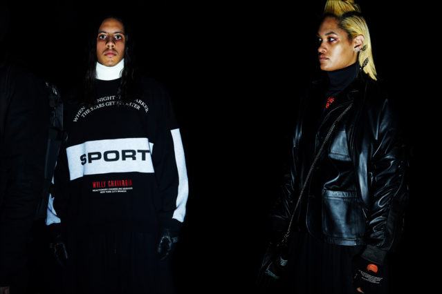 Models wait to walk backstage at Willy Chavarria for Fall 2018. Photography by Alexander Thompson for Ponyboy magazine.
