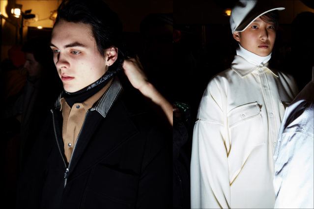 Backstage images of models waiting to walk at N. Hoolywood for Fall 2018. Photography by Alexander Thompson for Ponyboy magazine.