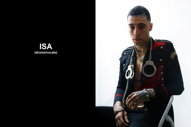 Isa Tineo, drums/vocals, Beechwood band. Photographed by Alexander Thompson for Ponyboy magazine.