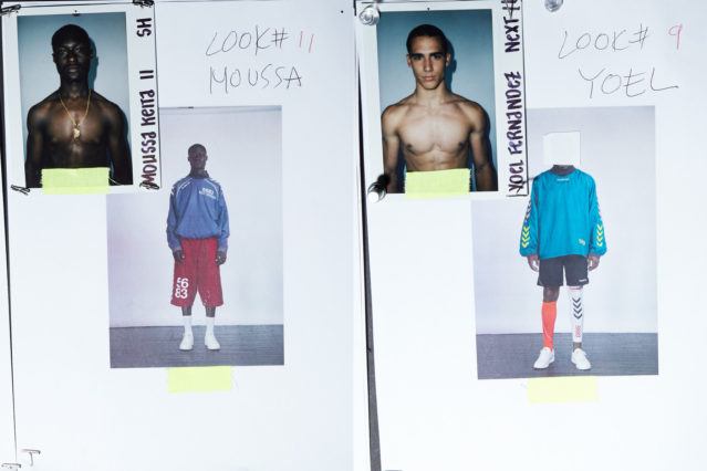 Backstage looks for male models Moussa Keita and Yoel Fernandez for Willy Chavarria Spring 2019. Ponyboy magazine.