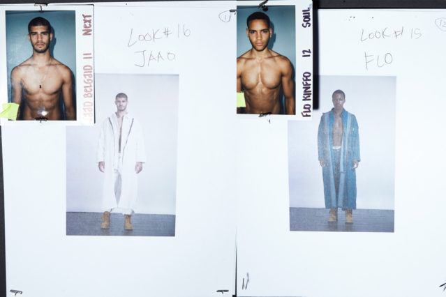 Look #16 for model Jaad Belgaïd backstage at Willy Chavarria Spring 2019. Ponyboy magazine.