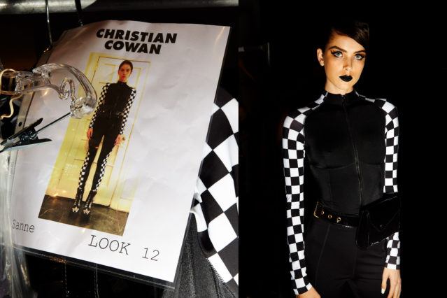 Model Sanne photographed backstage at Christian Cowan for Spring/Summer 2019. Photography by Alexander Thompson for Ponyboy magazine.