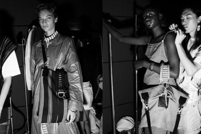 Backstage dressing for womenswear collection from Linder Spring/Summer 2019 show, photographed by Alexander Thompson for Ponyboy magazine.