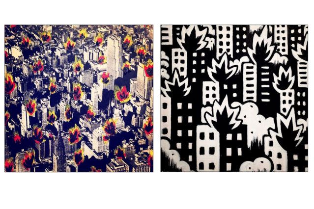 Burning cityscapes by artist Avi Spivak. Ponyboy magazine.