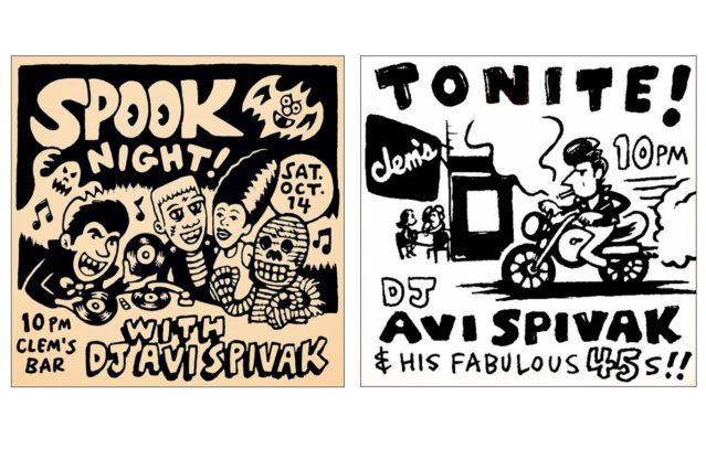 Clem's Bar flyers by artist Avi Spivak. Ponyboy magazine.