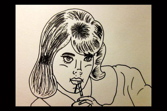 Drawing of a young girl by Pacolli. Ponyboy magazine.