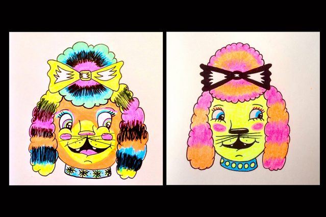 Colorful poodle drawings by the artist known as Pacolli. Ponyboy magazine.