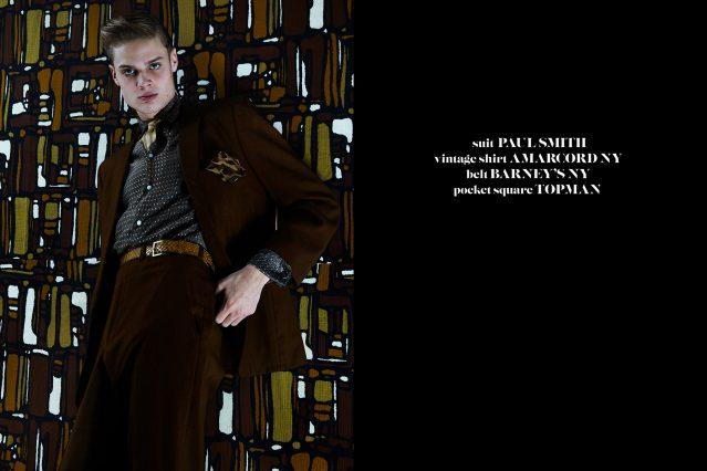 Model Jake Lauria in Paul Smith for Ponyboy magazine 50s menswear editorial. Photography by Alexander Thompson.