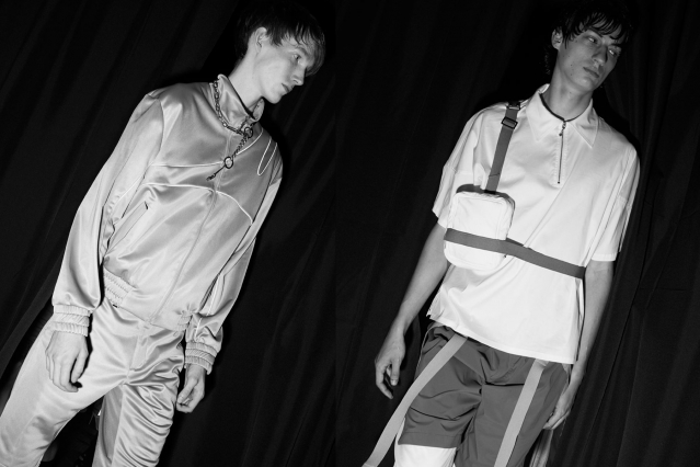 Male models walk backstage at Private Policy for Spring/Summer 2020. Photography by Alexander Thompson for Ponyboy magazine.