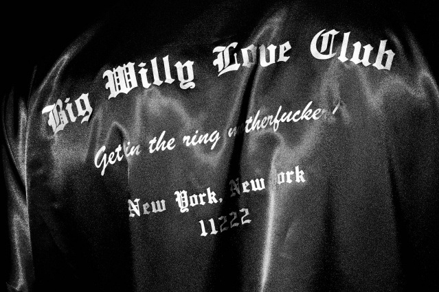 The back of a satin jacket at the Willy Chavarria S/S 2020 collection in New York. Photography by Alexander Thompson for Ponyboy magazine.