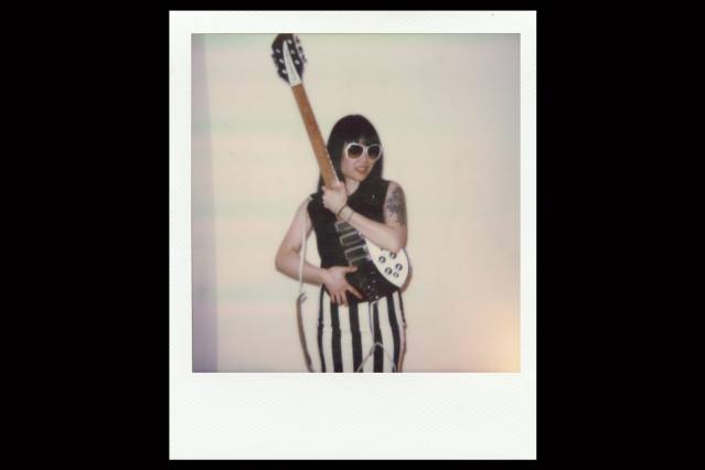 Polaroid of guitar player Judy from Babyshakes band from New York City. Photographed by Alexander Thompson.