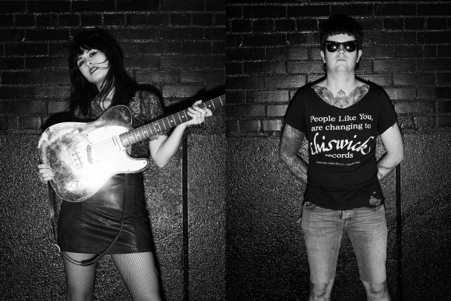 Musicians Mary and Ryan from Babyshakes band. Photographed in New York City by Alexander Thompson.
