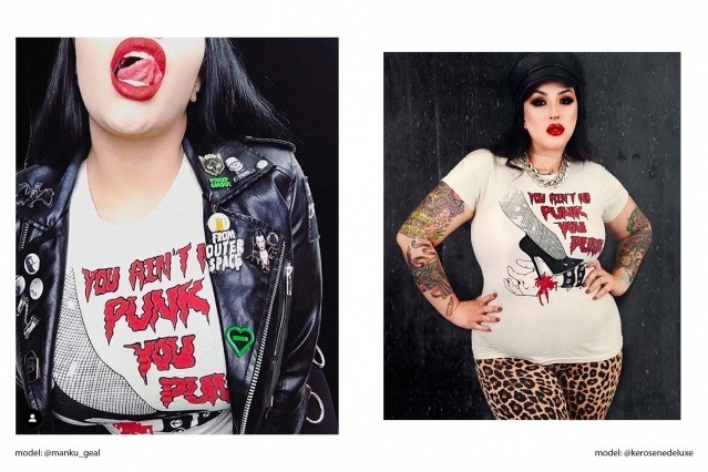 Missy Sahagun & Kerosene Deluxe wear t-shirts by Rock Roll Repeat.