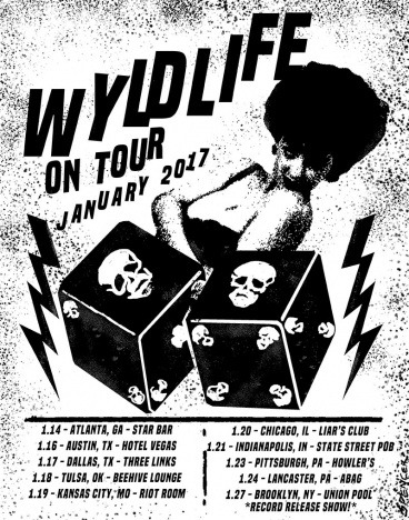 A flyer for WYLDLIFE tour, January 2017. Ponyboy magazine.