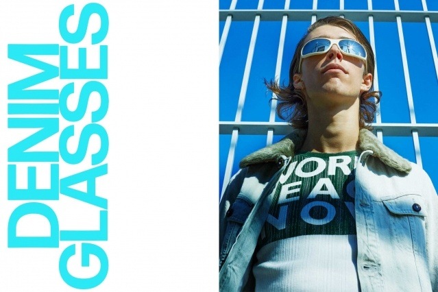 Denim Glasses menswear editorial starring model William Schmacker. Styling by Matthew Bartow and photography by Alexander Thompson.